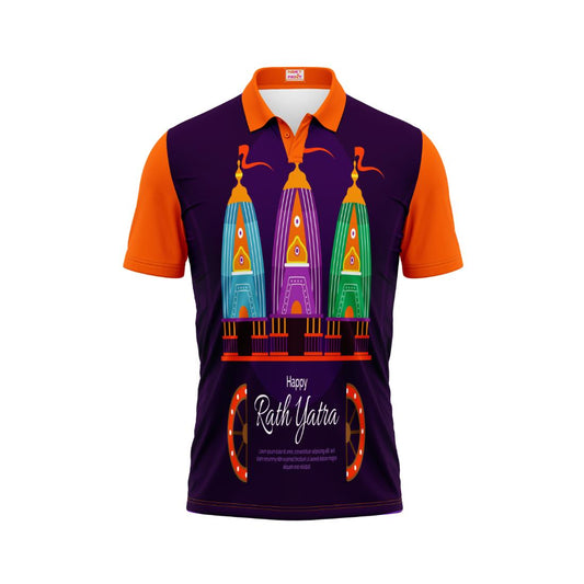 Next Print Puri Jagannath Photoprinted Tshirt Orange Colour Rath Yathra Design 25