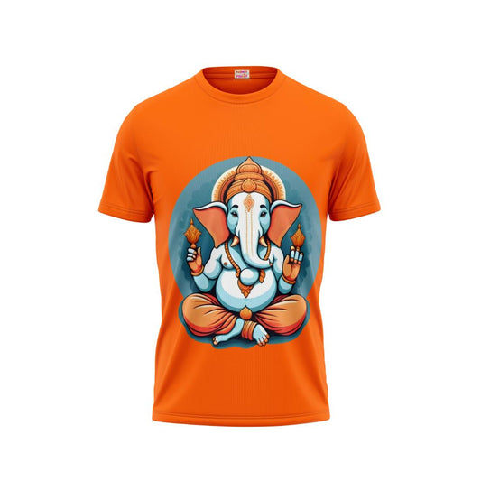 Next Print Ganesha Printed Tshirt Orange Colour Design 21