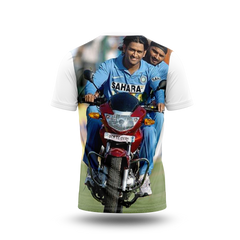 MS Dhoni Photo Printed T-Shirt.