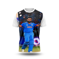 Rohit Sharma Photo Printed T-Shirt.