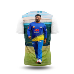 MS Dhoni Photo Printed T-Shirt.