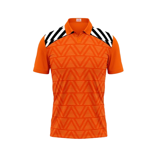 Next Print Polo Neck Printed Jersey Orange Design 25