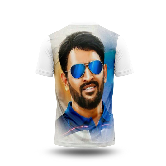 MS Dhoni Photo Printed T-Shirt.