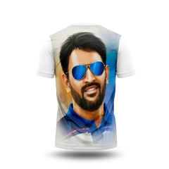 MS Dhoni Photo Printed T-Shirt.