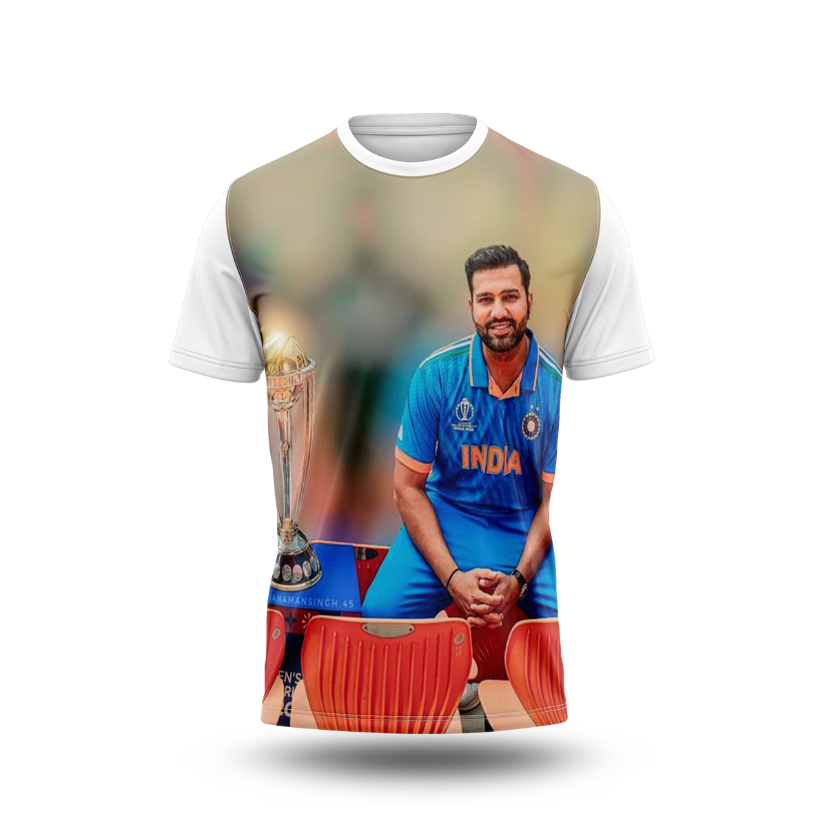 Rohit Sharma Photo Printed T-Shirt.