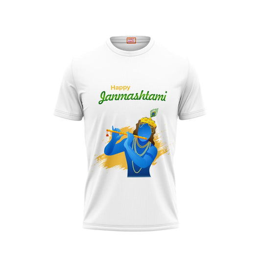 Next Print Krishna janmashtami  Printed Tshirt White Design 8