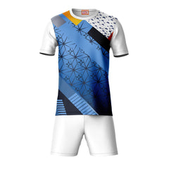 Next Print Round neck jersey white with shorts NPTS123