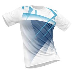 Polyester Half Sleeve Jersey with Round Collar and All Over Digital Print.