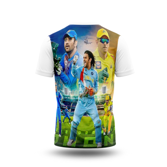 MS Dhoni Photo Printed T-Shirt.
