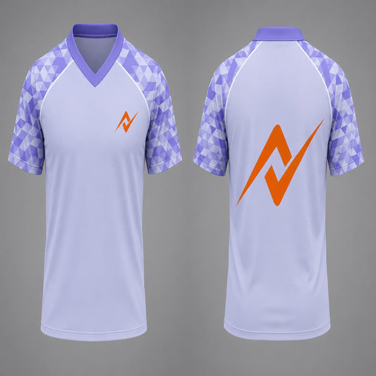 Custom Light Purple V-Neck Sports Jersey | Premium Dry Fit Personalized Team Jersey