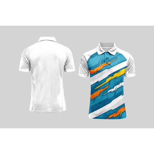 Next Print Cricket Polo Half White Customized Jersey NPCWH00A302