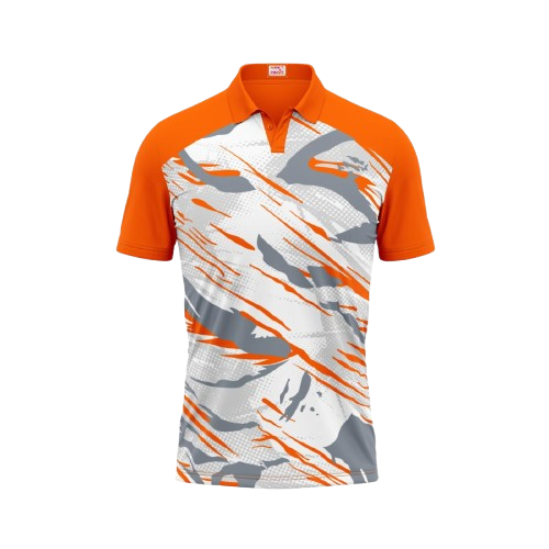 Next Print Polo Neck Printed Jersey Orange Design 28