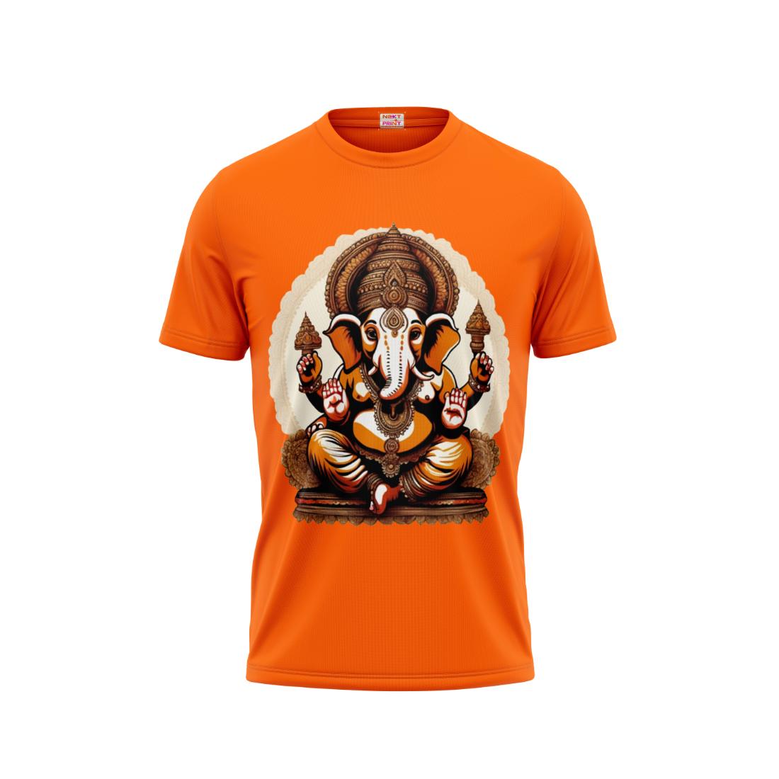 Next Print Ganesha Printed Tshirt Orange Colour Design 25