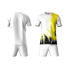 Next Print Round neck jersey white with shorts NPTS126