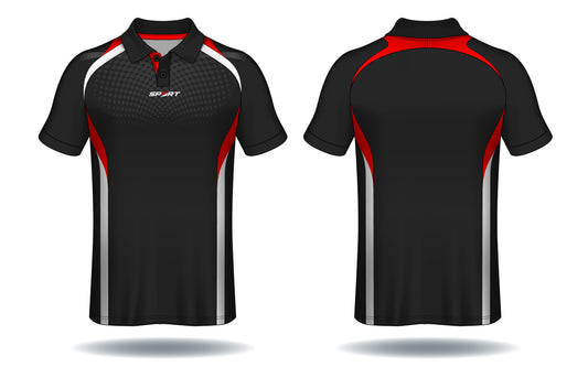 Hexa Pulse Red Black Sports Jersey front view sports jersey