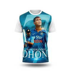 MS Dhoni Photo Printed T-Shirt.