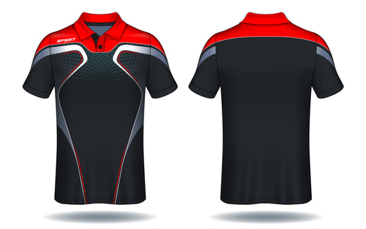 Inferno X Black Red Fan Jersey front view sports jersey