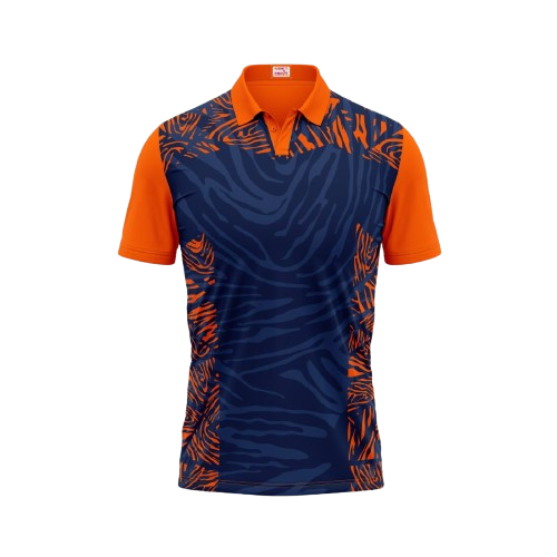 Next Print Polo Neck Printed Jersey Orange Design 32