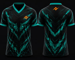 Teal Hunter Esports Jersey V-Neck Polo Collar – Premium Gaming Team Jersey
