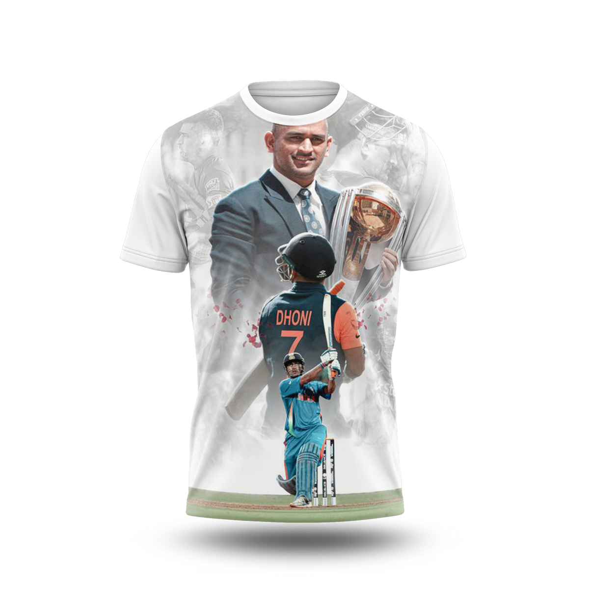 MS Dhoni Photo Printed T-Shirt.