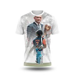 MS Dhoni Photo Printed T-Shirt.