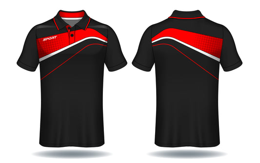 Blaze Wave Black Red Performance Jersey front view sports jersey