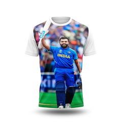 Rohit Sharma Photo Printed T-Shirt.