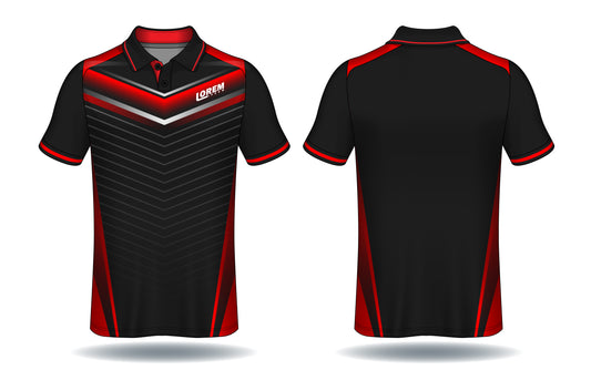 Velocity Red Black Fan Jersey front view custom football fan jersey