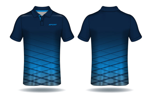 Victory V Navy Blue Sports Polo Jersey – Premium Teamwear front view sports jersey