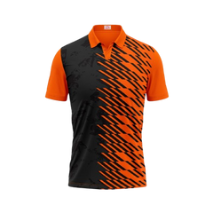 Polo Neck Printed Jersey Orange Design 36