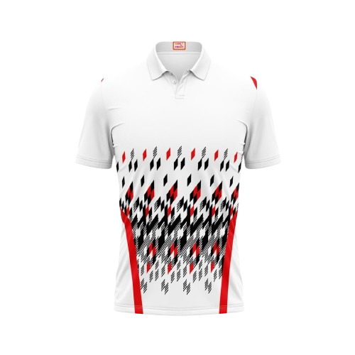 Next Print Customized Polo Neck White Jersey NPTS42