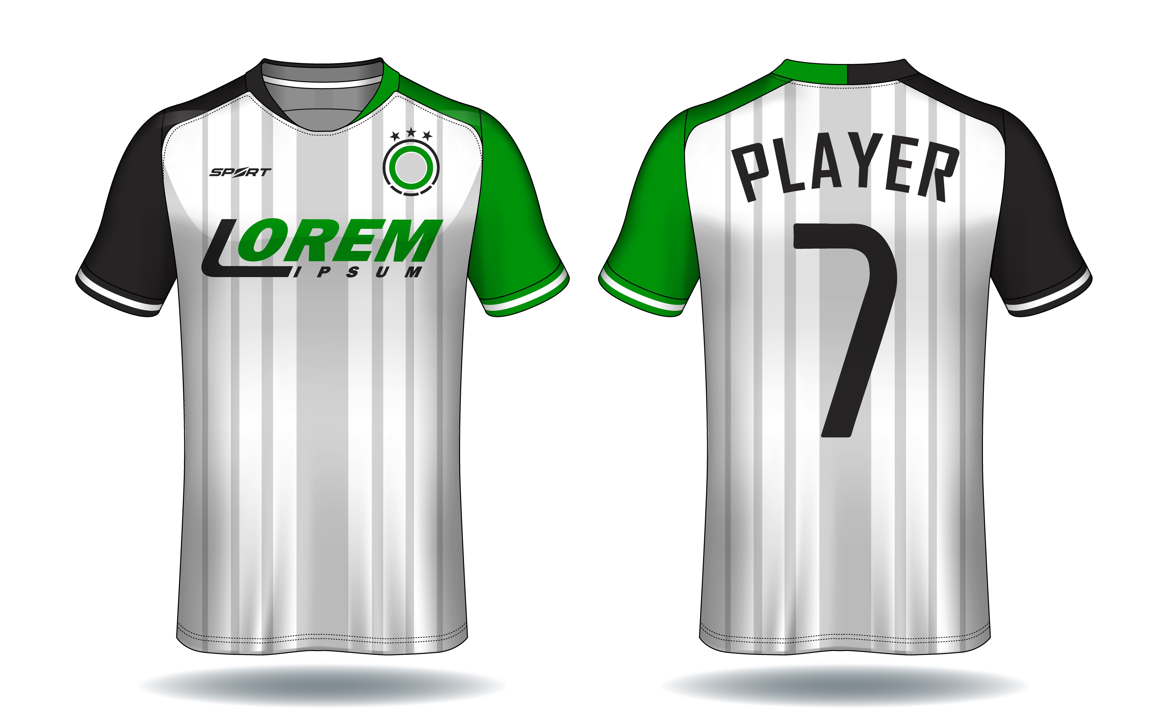 Emerald White Striped Fan Jersey front view custom football fan jersey