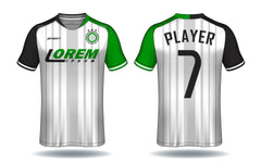 Emerald White Striped Fan Jersey front view custom football fan jersey