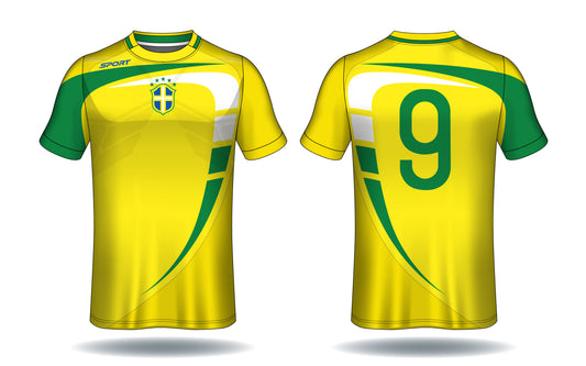 Sweden Yellow Green Fan Jersey front view custom football fan jersey