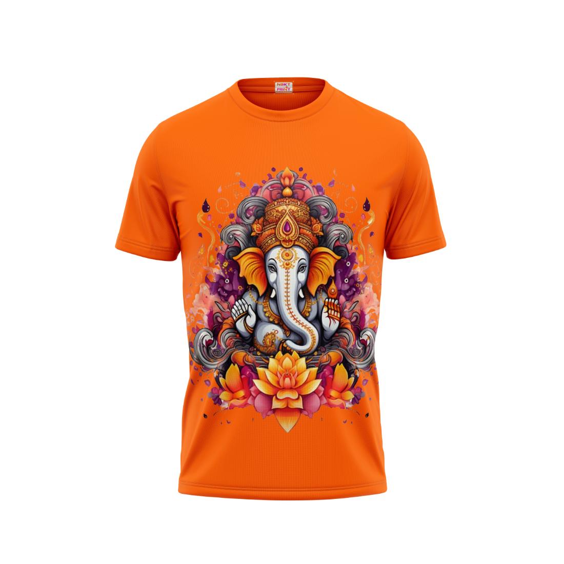 Next Print Ganesha Printed Tshirt Orange Colour Design 32