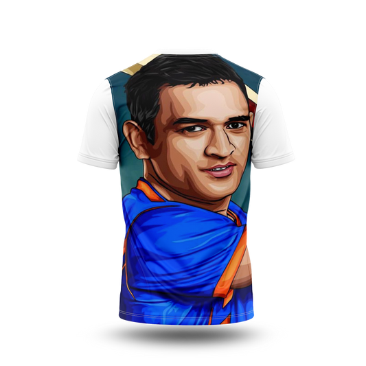 MS Dhoni Photo Printed T-Shirt.