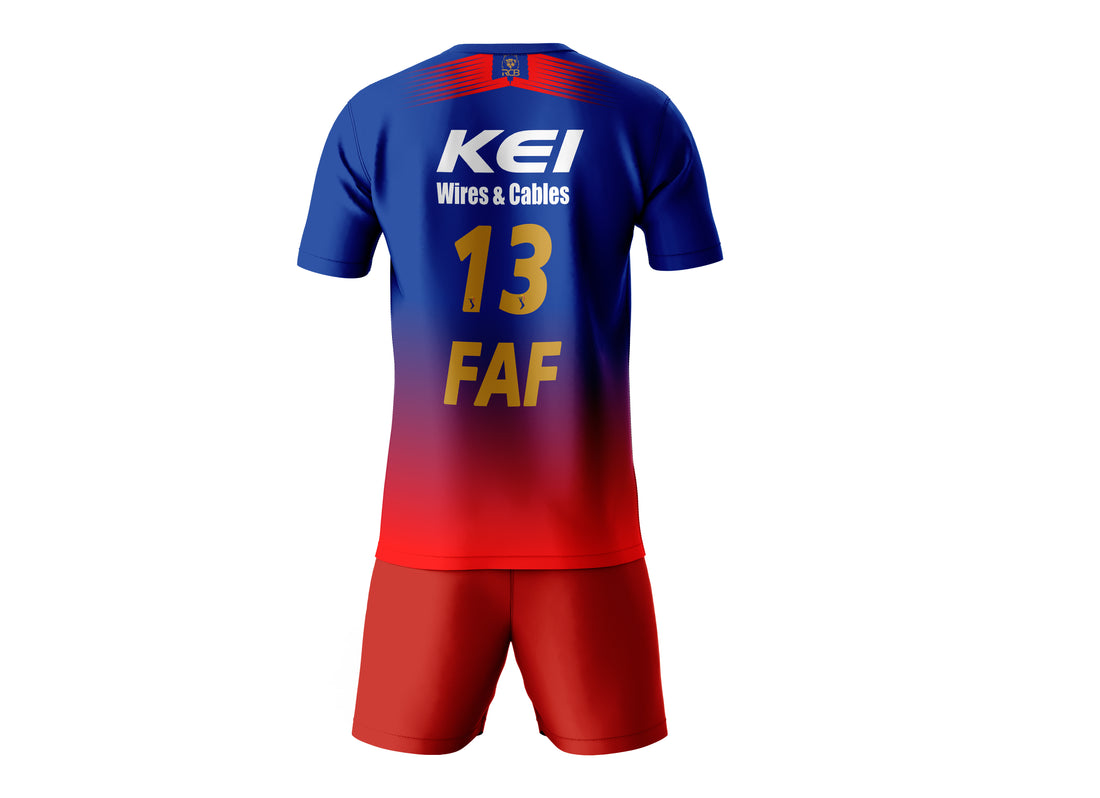 Faf Du Plessis RCB Round Neck Half Sleeve T Shirt With Shorts RCBRNHSTS3