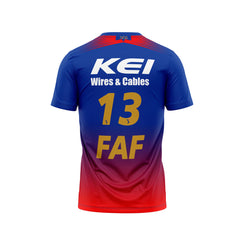 Faf Du Plessis RCB V Neck Half Sleeve T Shirt RCBVNHST3