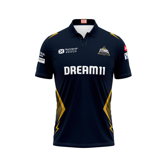 Next Print Customisable  Ipl Gujrat Polo collar  jersey