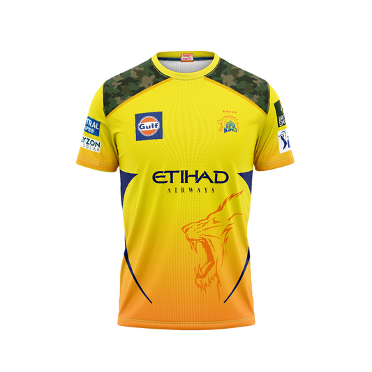 Next Print Customised Ipl Chennai Super Kings V Neck Printed Jersey.