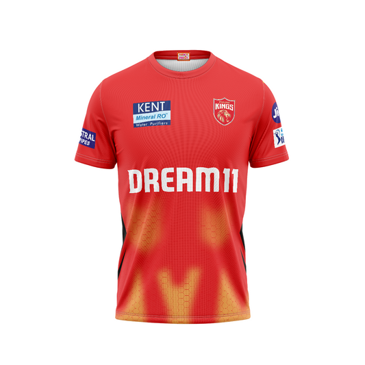 Next Print Customised Ipl Punjab Kings Printed Round Neck Jersey