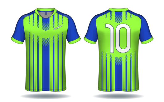 Electric Lime Striped Jersey front view custom football fan jersey