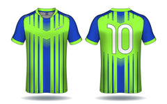 Electric Lime Striped Jersey front view custom football fan jersey