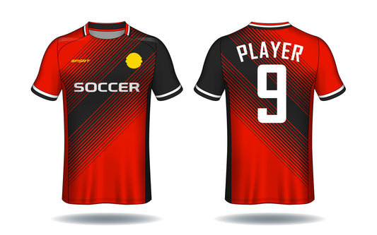 Red Shadow Soccer Jersey front view custom football fan jersey