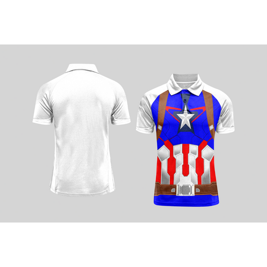 Next Print Cricket Polo Half White Customized Jersey NPCWH00A405