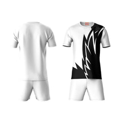 Next Print Round neck jersey white with shorts NPTS136