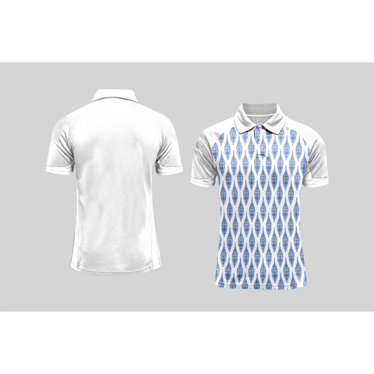 Next Print Cricket Polo Half White Customized Jersey NPCWH00A415