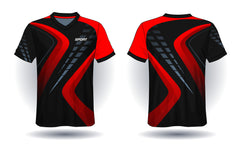 Velocity Curve Black Red Jersey front view custom football fan jersey