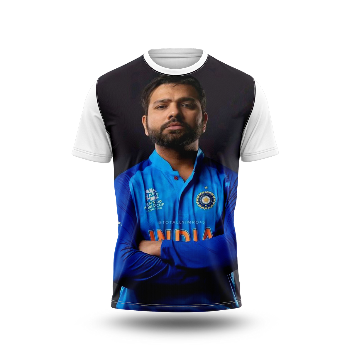 Rohit Sharma Photo Printed T-Shirt.