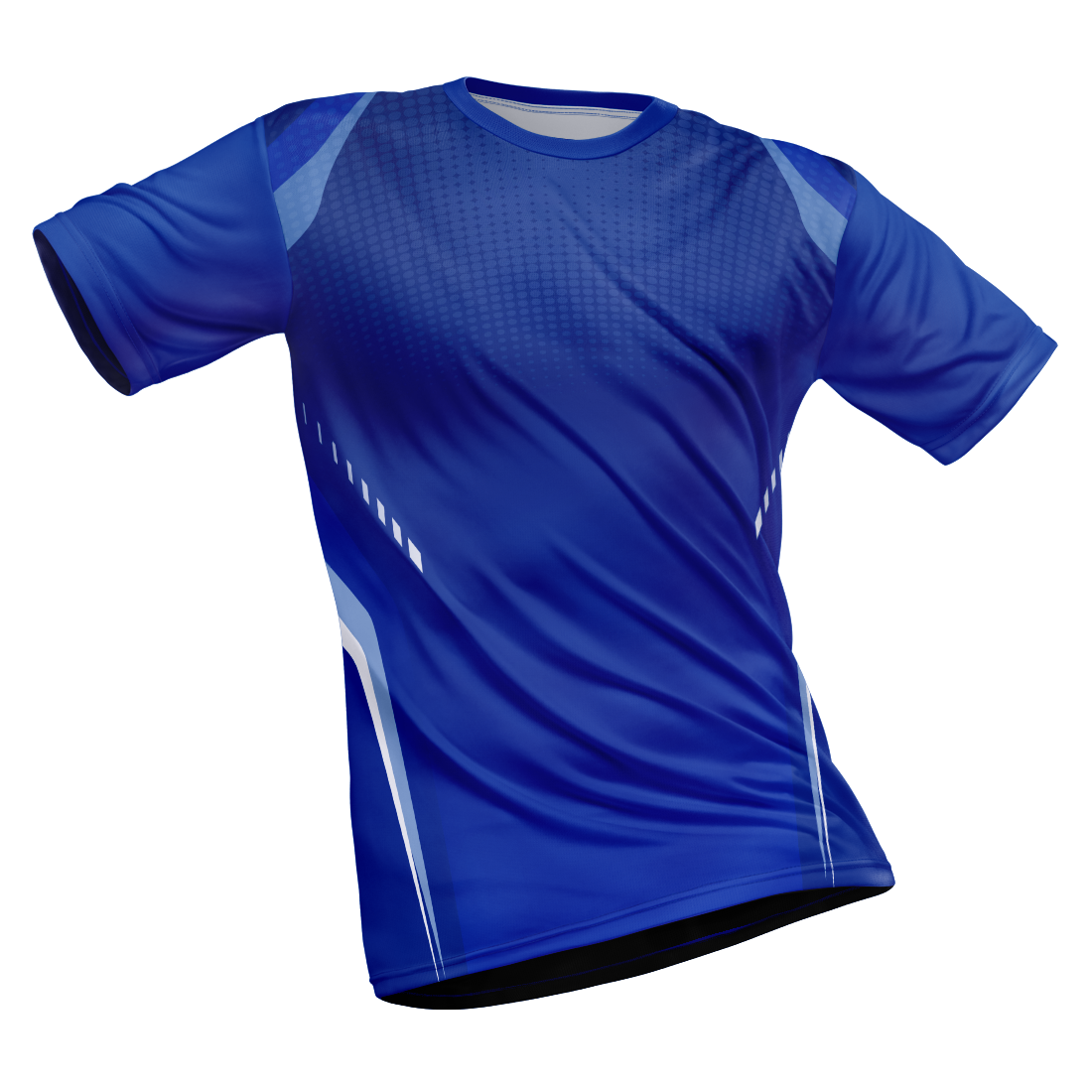 Polyester Half Sleeve Jersey with Round Collar and All Over Digital Print.